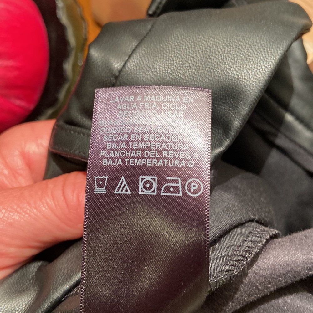 Velvet Faux leather Honey Trousers black. Size 2. Like new. - Picture 10 of 10